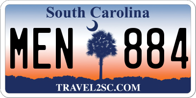 SC license plate MEN884