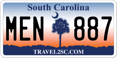 SC license plate MEN887