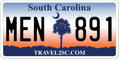 SC license plate MEN891
