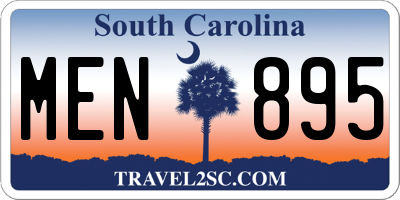 SC license plate MEN895