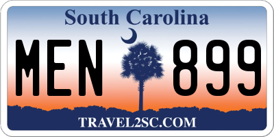 SC license plate MEN899