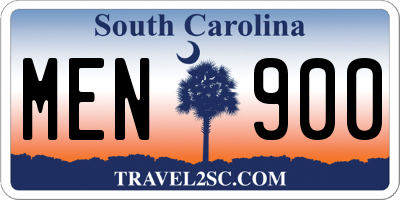 SC license plate MEN900