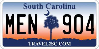 SC license plate MEN904