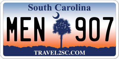 SC license plate MEN907