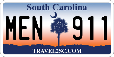 SC license plate MEN911