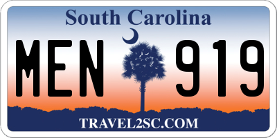 SC license plate MEN919