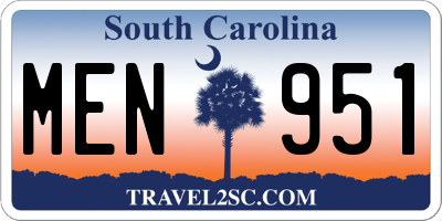SC license plate MEN951