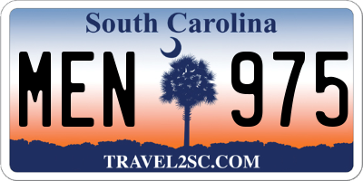 SC license plate MEN975