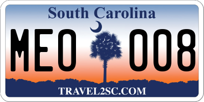 SC license plate MEO008