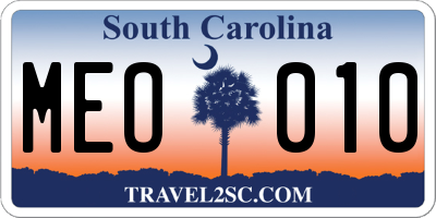 SC license plate MEO010
