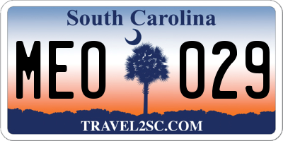 SC license plate MEO029