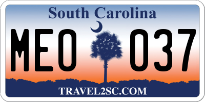 SC license plate MEO037