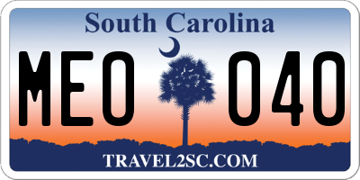 SC license plate MEO040