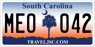 SC license plate MEO042