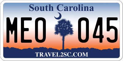 SC license plate MEO045