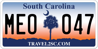 SC license plate MEO047
