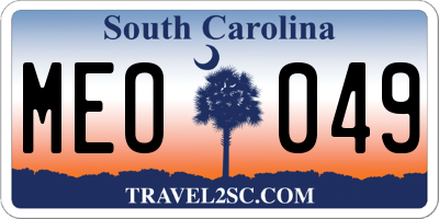 SC license plate MEO049