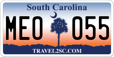 SC license plate MEO055