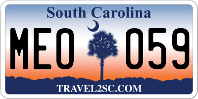 SC license plate MEO059