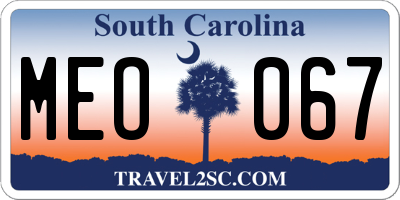 SC license plate MEO067
