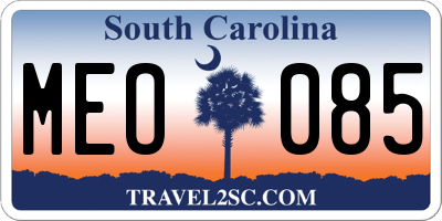 SC license plate MEO085