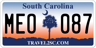 SC license plate MEO087