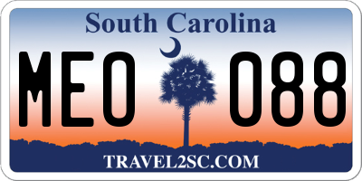 SC license plate MEO088