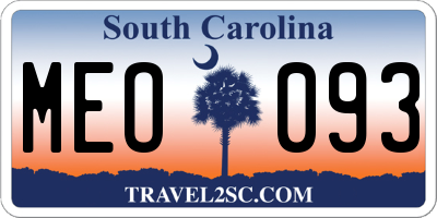 SC license plate MEO093