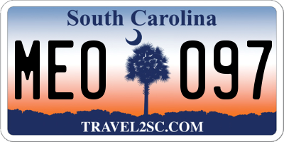 SC license plate MEO097