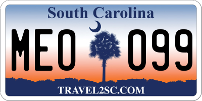 SC license plate MEO099