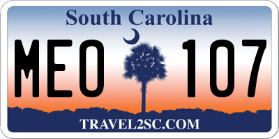 SC license plate MEO107