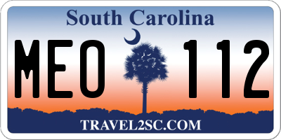 SC license plate MEO112