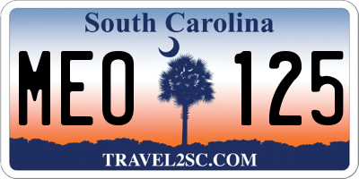 SC license plate MEO125