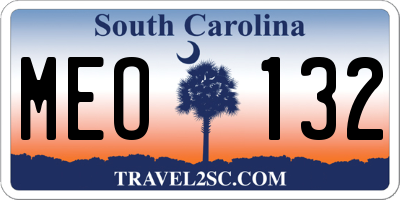 SC license plate MEO132