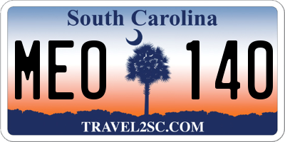 SC license plate MEO140