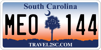 SC license plate MEO144