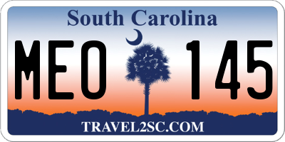 SC license plate MEO145