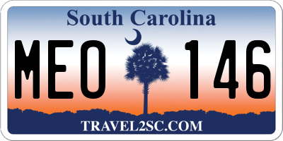 SC license plate MEO146