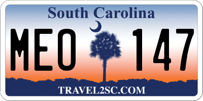 SC license plate MEO147