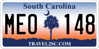 SC license plate MEO148