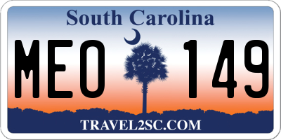 SC license plate MEO149