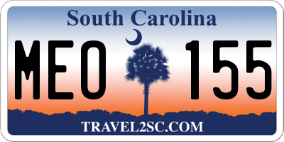 SC license plate MEO155