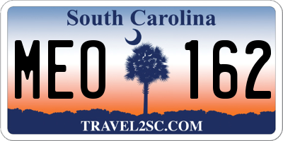 SC license plate MEO162