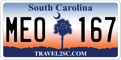 SC license plate MEO167