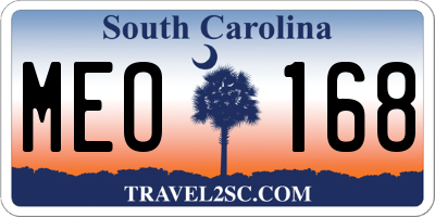 SC license plate MEO168