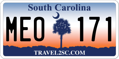SC license plate MEO171
