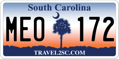 SC license plate MEO172