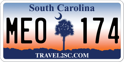 SC license plate MEO174