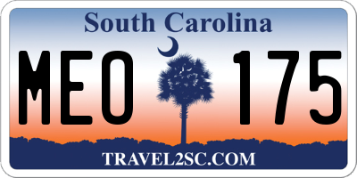 SC license plate MEO175