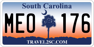 SC license plate MEO176